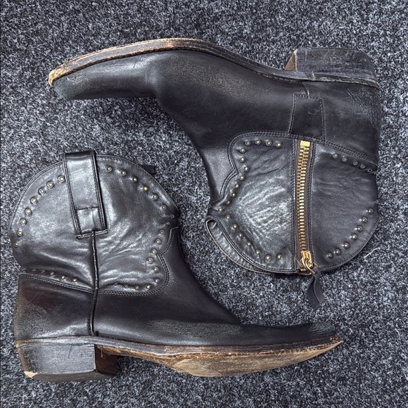 VTG Golden Goose Leather Ankle Boots with Studded Detail - Picture 1 of 11
